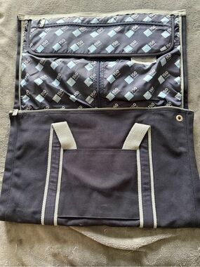 Canvas Travel Tote with Contrast Webbed Handles - Black